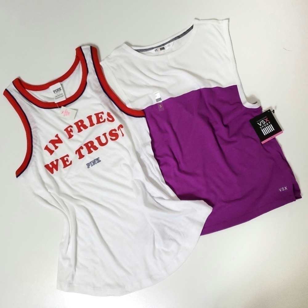 Two Pink and Victoria's Secret tanks small NWT
